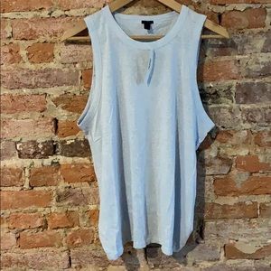 NWT J.Crew Tie Back Blue Tank Top Cotton Blend